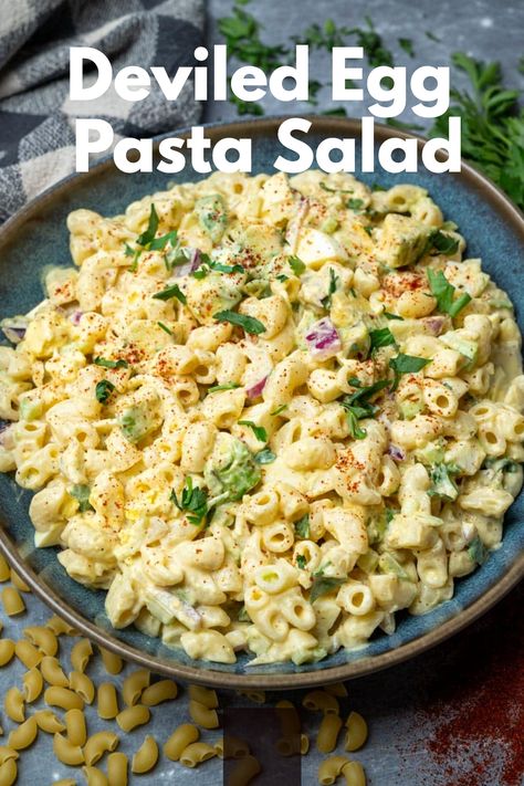 Deviled Egg Pasta Salad, Egg Pasta Salad, Pasta Salad For Kids, Egg Salad Recipe Easy, Cottage Cheese Pasta, Round Pasta, Vegetarian Lasagne, Meal Rotation, Egg Pasta