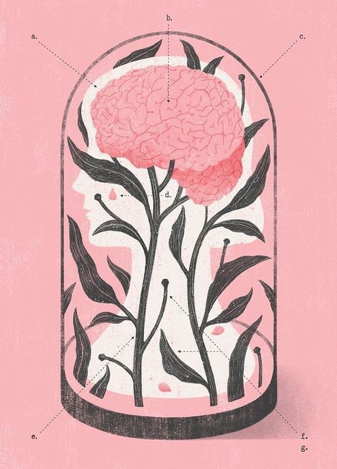 Psychology Wallpaper, Poetry Book Design, Brain Illustration, Art Psychology, Brain Art, Conceptual Illustration, The Bell Jar, Sylvia Plath, Editorial Illustration