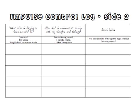 Fun Freebie :: Impulse Control Log | One-Stop Counseling Shop Impulse Control Worksheets, Coping Activities, Identify Emotions, Managing Anger, Anger Worksheets, Therapeutic Interventions, Counseling Techniques, Counseling Tools, Impulse Control