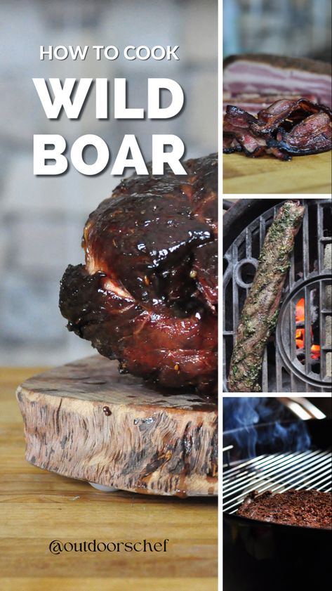 how to cook wild boar Smoked Wild Boar Recipes, Boar Meat Recipes, Wild Hog Recipes, Hog Recipes, Wild Boar Recipes, Roast With Vegetables, Backstrap Recipes, Deer Processing, Farm Cooking