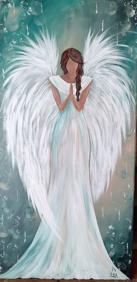 Wings Painting, Angel Wings Painting, Watercolor Angel, Angel Paintings, Angel Wings Art, Christmas Paintings On Canvas, Angel Artwork, Angel Drawing, Angel Images