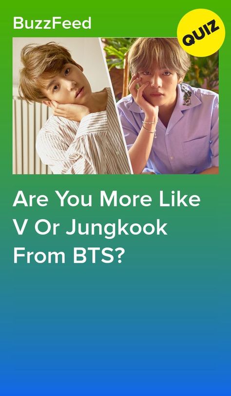 Are You More Like V Or Jungkook From BTS? #quiz #quizzes #buzzfeed #triviaquestionsandanswers #quizzesbuzzfeed #trivia #quizzesforfun #funquiz #bts Jungkook Quiz, V Ideal Type, Bts Soulmate Quiz, Buzzfeed Kpop, Kdrama Quiz, Jungkook Ideal Type, Bts Quiz Game, Buzzfeed Quizzes Love, Eye Quiz