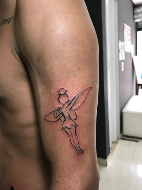 Black Tinkerbell Tattoo, Tinkerbell Tattoo Tiny, Tinker Bell Tattoos, Tattoo Ideas 333, Fawn Tattoo, Tinkerbell Tattoo, Bell Tattoo, Female Lion Tattoo, Tinker Bell Tattoo