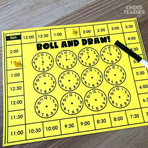 Telling Time Games, Telling Time Activities, How To Tell Time, Decomposing Numbers, Time To The Hour, Math Kindergarten, Math Center Activities, Teaching Time, Primary Teaching