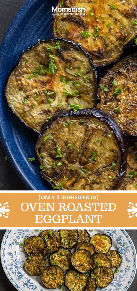 Revolutionize oven-roasted eggplant with a drizzle of olive oil and a sprinkle of garlic parsley salt. It sounds simple, but it'll have a permanent place in your recipe books! Baking Eggplant In Oven, How To Bake Eggplant In Oven, Preparing Eggplant For Cooking, Oven Baked Eggplant, Roasted Eggplant Halves, Oven Roasted Eggplant, Cooking Eggplant, Eggplant Recipes Easy, Grilled Chicken Thighs