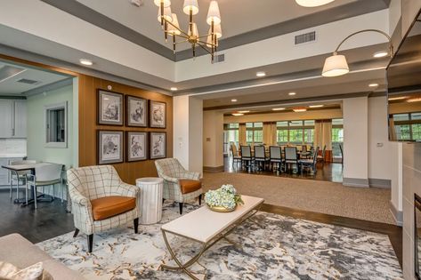 Assisted Living Decor, Senior Living Apartments, Senior Living Interior Design, Senior Living Design, Assisted Living Homes, Residential Care Home, Senior Living Facilities, Village Square, Senior Apartments