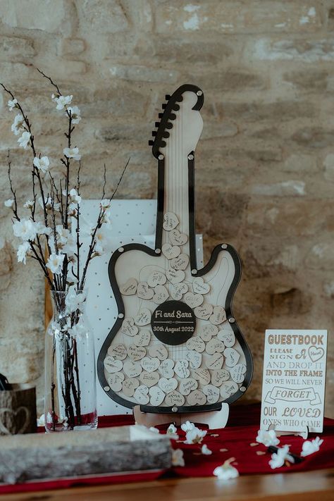 Guitar wedding guest book for fun alternative lesbian wedding