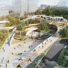 LAVA and Aspect Studios to add Central Park to Ho Chi Minh City City Parks Design, Sunken Gardens, Plaza Design, Urban Design Plan, Music Gadgets, Concept Models Architecture, Sneakers Art, Mix Use Building, Urban Park