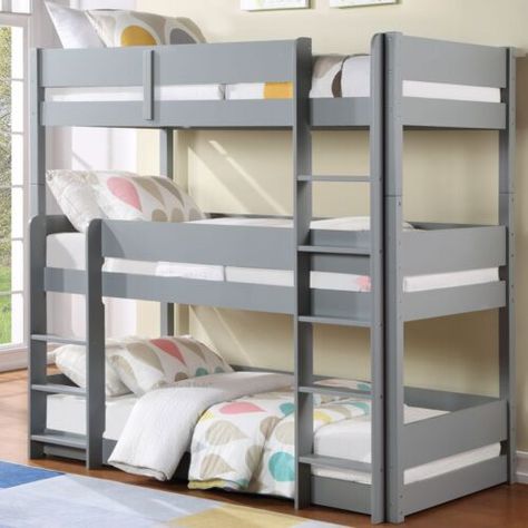 amfurniture.co.uk Find many great new & used options and get the best deals for Grey Sleepland 3 Bed Bunk Beds - Single Wooden Triple Sleeper - 3 Tiers - New at the best online prices at eBay! Free delivery for many products! Triple Bunk With Storage, Bunk Bed With Cot Underneath, Dfs Double Bunk Bed, Triple Bunk Bed Black, Wooden Triple Bunk Bed, 3 Bunk Beds, Triple Bed, Single Bunk Bed, Triple Bunk Bed