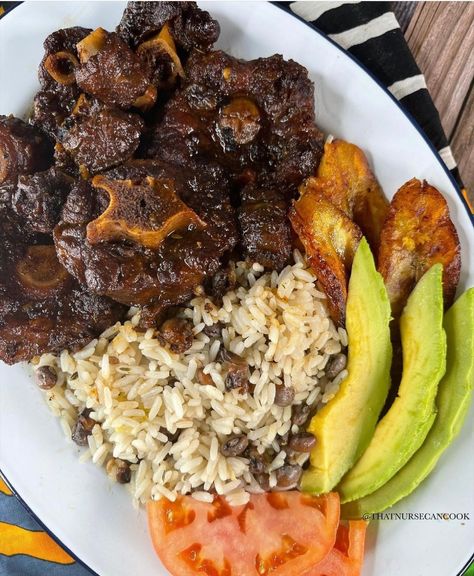 Authentic Juicy Jamaican Oxtail Recipe - That Nurse Can Cook Oxtail Meals, Caribbean Oxtail Recipes, Oxtail Recipes Jamaican, Oxtail Recipe, Jamaican Oxtail, Oxtail Recipes, Jamaican Dishes, Jamaican Food, Food Babe