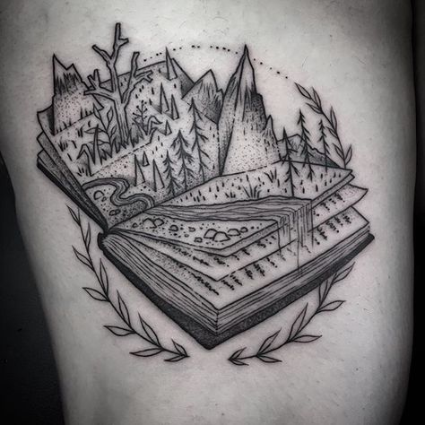 Open Book Tattoo, Bookish Tattoos, Literary Tattoos, Triangle Tattoos, Harry Potter Tattoos, Geniale Tattoos, Arrow Tattoos, Book Tattoo, Small Tattoo Designs