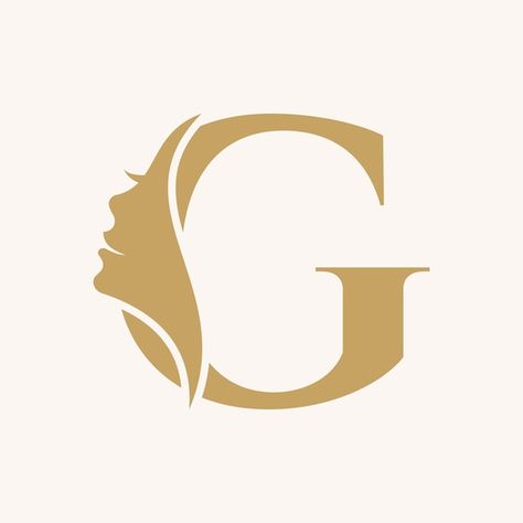 Premium Vector | Beauty woman logo design with letter g logo and modern concept G G Logo Design, Women Logo Ideas, Woman Icon Logo, G Logo Design Letter, G G Logo, Women Typography, Woman Face Logo, Woman Logo Design, G Letter Logo