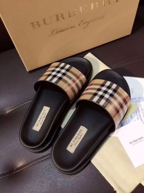 Burberry Slippers, Pretty Sandals, Dr Shoes, Pretty Shoes Sneakers, Fashion Slippers, Fresh Shoes, Cute Nike Shoes, Hype Shoes, Girly Shoes