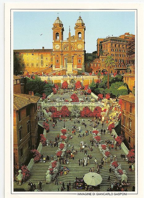 Italy, Roma. Spanish steps. Postcard Edizioni INDACO S.N.C. Photo by Giancarlo Gasponi. Postcrossing IT-32822, thank you Francina. Rome Spanish Steps, Spanish Steps Rome, Interesting Backgrounds, Deserts Of The World, Spanish Steps, Travel Around Europe, Amazing Views, Travel Memories, Rome Italy