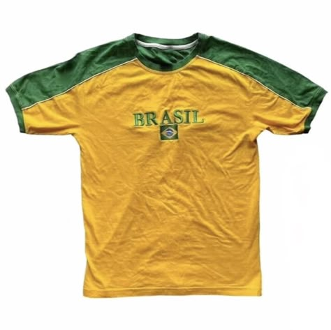 Brazil T Shirt, Brazil Shirt, Vintage Racing Jacket, Grunge Tee, 2000s Aesthetic, Punk Vintage, Girl T Shirt, Retro Outfits, Dream Clothes