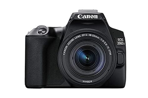 Canon EOS 200D II 24.1MP Digital SLR Camera + EF-S 18-55mm f4 is STM Lens (Black) Canon Eos 250d, Nikon Digital Camera, Best Dslr, Reflex Camera, Camera Dslr, Best Travel Accessories, Black Kit, Camera Digital, Camera Reviews