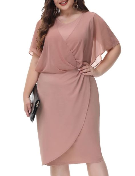 Women Plus Size Chiffon Cape Dress V Neck Bodycon Mini Cocktail Dresses Mini Cocktail Dresses, Wedding Guest Dresses For Women, Cocktail Dresses Black, Clothing Must Haves, Cape Sleeve Dress, Chiffon Cape, Elegant Party Dress, Party Dress For Women, Dress Cocktail Party