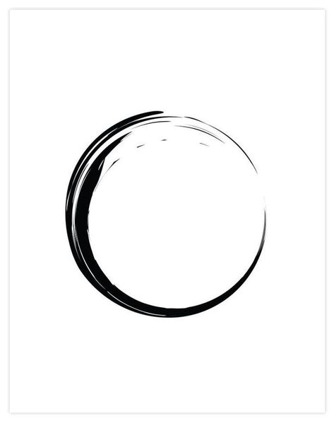 Zen Tattoo, Zen Circle, Circle Tattoo, Circle Tattoos, Monochrome Art, Minimalist Artwork, Unframed Art Prints, Mini Tattoos, Circle Design