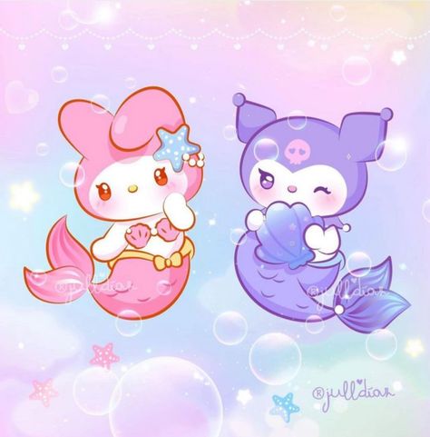 Melody Mermaid, Kuromi And My Melody, Walpaper Hello Kitty, Hello Kitty Crafts, Hello Kitty Aesthetic, Toddler Arts And Crafts, Kitty Images, Hello Kitty Drawing, Hello Kitty Art