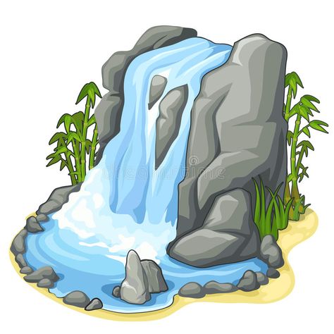 Kapatagan Anyong Lupa, Trip Doodle, Mountain With Waterfall, Waterfall Entrance, Waterfall Sketch, Digital Illustration Inspiration, Waterfall Drawing, Jurassic Park Dinosaurs, Digital Art Software