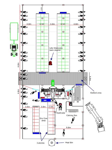 Buildings focus: Milking 28 cows in a brand new indoor robotic-milking system - Agriland.ie Cow Shed Design, Cattle Housing, Dairy Farming, Cattle Barn, Cow Shed, Cow House, Raising Farm Animals, Farmhouse Architecture, Instagram Wall