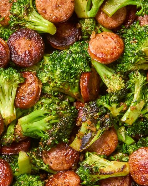 Sausage and Broccoli Skillet Recipe (4 Ingredients, 30 Minutes) | The Kitchn Beef Sausage Recipes, Broccoli Sausage, Broccoli Skillet, Sausage And Broccoli, Sausage Broccoli, Veggie Skillet, Cajun Sausage, Sausage Dinner, Smoked Sausage Recipes