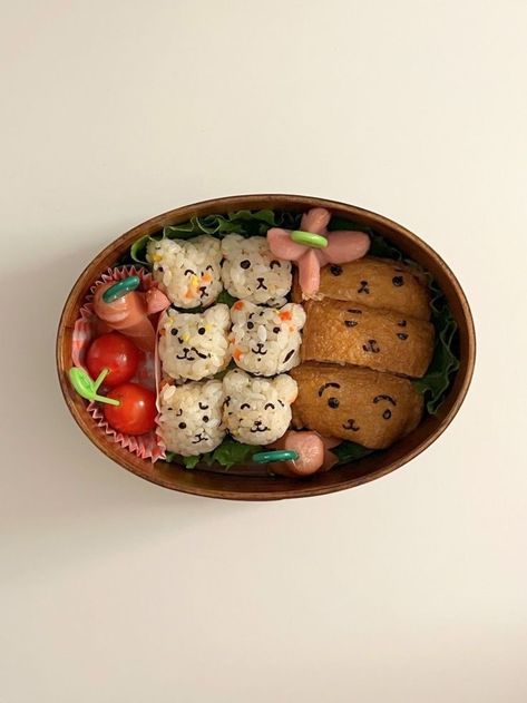 Bento Box Aesthetic, Tiny Portions, Aesthetic Bento, Minuman Aesthetic, Box Aesthetic, Lunch Box Idea, Japanese Food Bento, Cute Bento Boxes, Cute Lunch Boxes