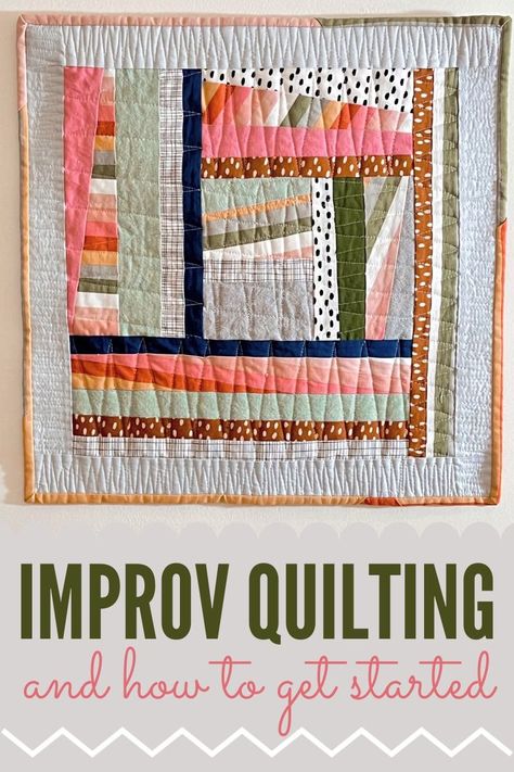 Modern Improv Scrap Quilt, Quilts With Scraps, Modern Scrappy Quilt Patterns, Marcia Derse Quilts, Pink And Green Quilts, Quilting Styles, Sew Studio, Tiny Quilts, Abstract Quilts