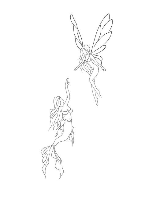 Buraka Tattoo, Fairy Tattoo Designs, Small Pretty Tattoos, Petite Tattoos, Cute Little Tattoos, Cute Tiny Tattoos, Mermaid Tattoos, Tattoo Style Drawings, Fairy Tattoo