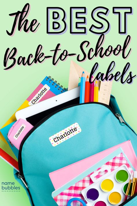 Labeling School Supplies With Name, Kids School Labels, Back To School Labels, School Supplies For Kids, School Pack, Diy Back To School, Kids School Supplies, School Labels, School Supply Labels