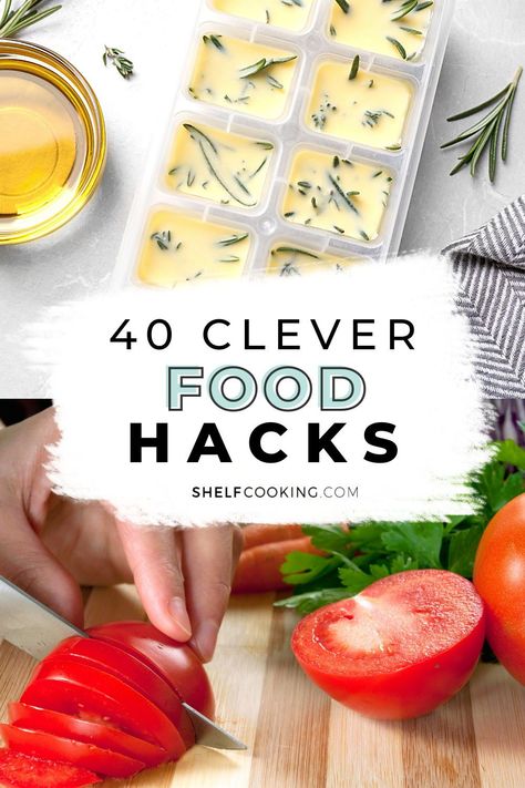 These simple food hacks will change the way you handle food in the kitchen forever. They will simplify your life in a BIG way and offer solutions to problems you didn't even know you had! Best Kitchen Hacks, Food Saving Hacks, Stylish Food Hack, Cooking Hacks Kitchen Tips, Food Hacks Easy, Christmas Dinner Main Course, Holiday Party Outfits Women, Country Wedding Guest Dress, Shelf Cooking