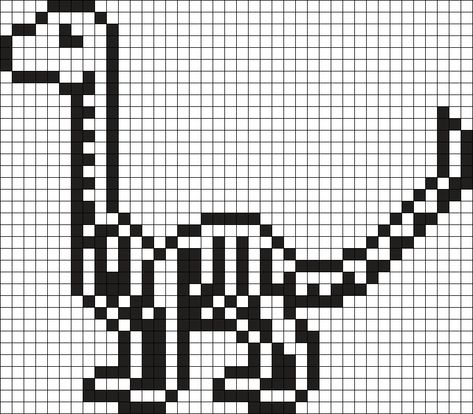 Dinosaur Skeleton Perler Bead Pattern | Bead Sprites | Misc Fuse Bead Patterns Perler Bead Patterns Skeleton, Skeleton Perler Beads, Dinosaur Perler Bead Pattern, Grid Crochet, Pearl Beads Pattern, Fuse Bead Patterns, Dinosaur Skeleton, Bead Sprite, Pattern Maker