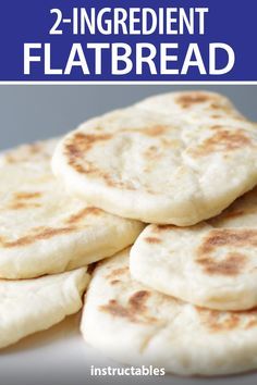 Easy Flatbread Recipes, Fried Bread Recipe, Easy Flatbread, Bread Recipes Easy, 2 Ingredient Recipes, Fried Bread, No Yeast Bread, Flatbread Recipe, Homemade Bread Recipes Easy