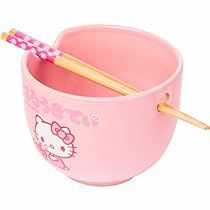 Pink Ramen, Hello Kitty Flowers, Rice Soups, Ramen Rice, Ramen Noodle Bowl, Pattern Bowl, Pattern Ceramic, Hello Kitty Accessories, Cup Noodles