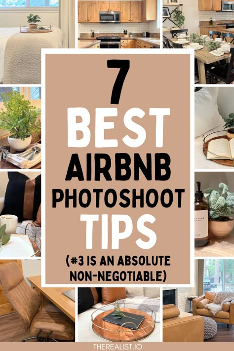 Airbnb Photography Tips, Airbnb Listing Tips, Staging Airbnb Photos, Simple Airbnb Decor, Airbnb Aesthetic Photos, Air Bnb Interior Design, Rustic Air Bnb Ideas, Cool Airbnb Ideas, Air Bnb Photoshoot Ideas