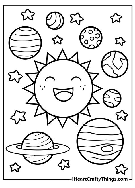 Space Theme Coloring Pages, Planets Coloring Pages, Planets Preschool, Planets Coloring, Space Coloring Sheet, Solar System Coloring Pages, Planet Coloring Pages, Space Crafts For Kids, Planet Colors