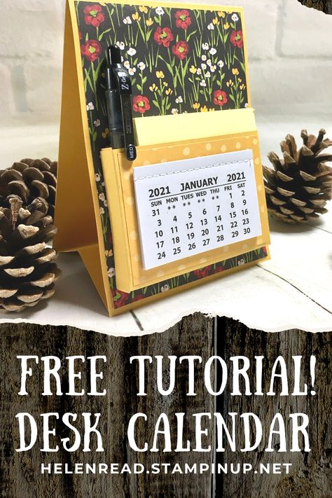 Easel Calendar Tutorial, Diy Perpetual Calendar Paper, Mini Desk Calendar Diy, Calendar Desk Design, Paper Calendar Ideas, Calendar Cards Ideas, Stampin Up Calendars, How To Make A Calendar, Diy Calendar Ideas How To Make