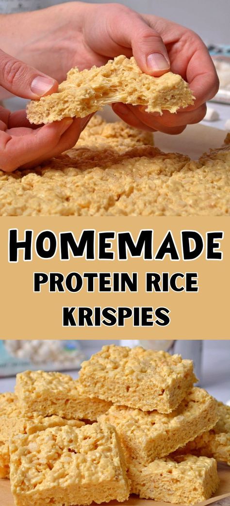 Craft your own nutritious Homemade Protein Rice Krispies for a delightful and energizing snack. Infused with protein-rich ingredients, these crispy treats offer a satisfying crunch with each bite. Perfect for fueling your day or post-workout recovery, they're a wholesome twist on a classic favorite. Enjoy the goodness of homemade goodness with these protein-packed Rice Krispies! Homemade Snacks For The Week, Energizing Snacks On The Go, Protein Balls Rice Krispies, Rice Krispie Protein Bars, Low Calorie Rice Crispy Treats, Protein Snacks Store Bought, Crunchy Protein Bars, High Protein Pastries, Rice Crispy Protein Bars