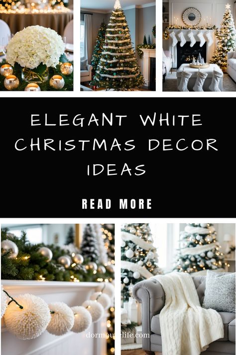 Transform your home into a winter wonderland with elegant white Christmas decor. Embrace the simplicity and beauty of snowy whites that radiate a sense of peace and serenity. Create a cozy ambiance with twinkling lights, fluffy faux fur throws, and shimmering ornaments. Let the magic of the season fill every corner of your space as you celebrate in style. Whether you prefer a modern minimalist look or a classic snowy scene, white Christmas decor is timeless and sophisticated. Christmas Decor Winter Wonderland, White Christmas Decor Ideas, Elegant Holiday Decor, Faux Fur Tree Skirt, Snow House, Christmas Cozy, Winter Whites, Pine Garland, Christmas Organization