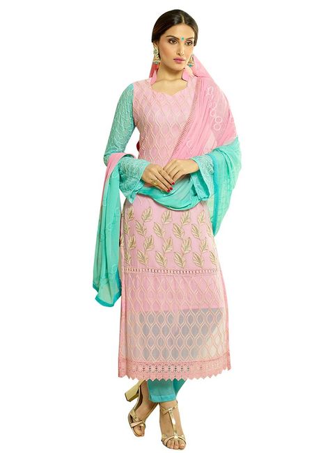 Light Pink Karachi Straight Suit Pink Colour Combination, Wedding Salwar Suits, Celana Fashion, Latest Salwar Suits, Hair Styels, Online Shopping Sarees, Christmas Offer, Ethnic Clothes, Anarkali Kurtis