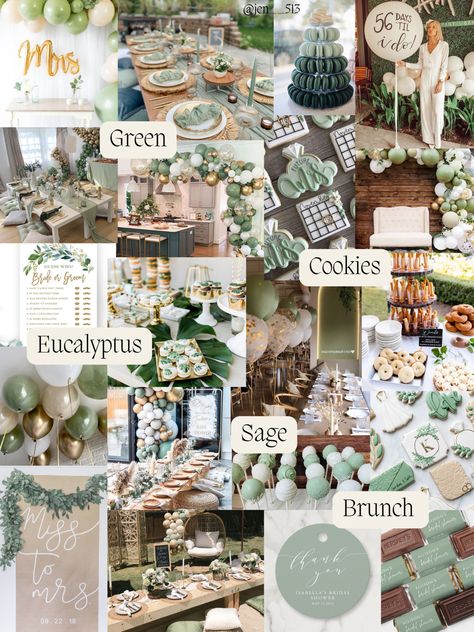 Sage Green Bridal Shower. Brunch. Eucalyptus. Cookies. Decoration. Balloons. Cake Pops. Fun. Spring. Bright. Bride. Miss to Mrs. Games. Bridal Shower Theme Ideas 2023, Eucalyptus Hen Party, Bridal Shower Natural Decor, Kitchen Tea Decor Ideas, Wedding Shower Neutral Colors, Earthy Boho Bridal Shower Ideas, Earth Tone Bridal Shower Ideas, Sage Green And Navy Blue Bridal Shower Ideas, Shades Of Green Bridal Shower Decor