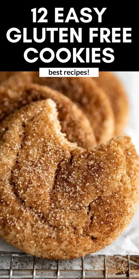 Find all of the best gluten free cookie recipes. From gluten free chocolate chip cookies, gluten free snickerdoodles to vegan peanut butter cookies, these cookie recipes are easy to make, dairy free and chewy. Gluten Free Snickerdoodle Cookies, Cookies Snickerdoodle, Cassava Flour Recipes, Gluten Free Snickerdoodles, Gf Cookies, Dairy Free Cookies, Snickerdoodle Recipe, Gluten Free Cookie Recipes, Cookies Gluten Free