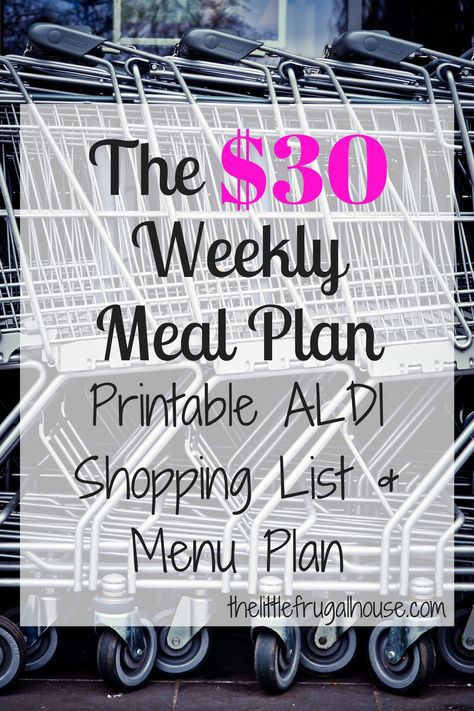 Are you looking for a simple way to save money? This $30 weekly meal plan includes a free shopping list and menu plan for cheap meals on a budget! Keto Aldi, Aldi Shopping List, Meal Planning Printable Weekly, Meal Plan Printable, Frugal Meal Planning, Meal Planning On A Budget, Aldi Meal Plan, Eat On A Budget, Aldi Shopping