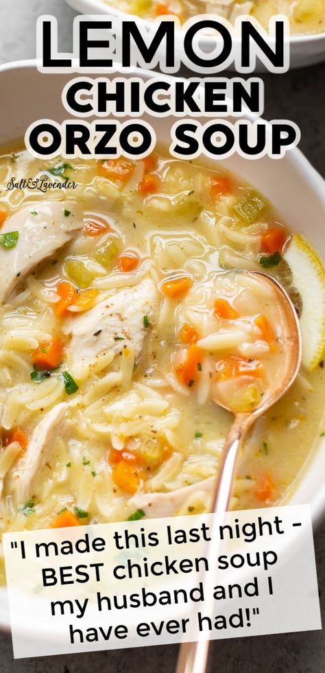 Lemon Chicken Soup With Orzo, Chicken Soup With Orzo, Easy Soup Recipes Quick, Soup With Orzo, Lemon Chicken Orzo, Orzo Soup Recipes, Quick Soup Recipes, Lemon Chicken Soup, Quick Soup