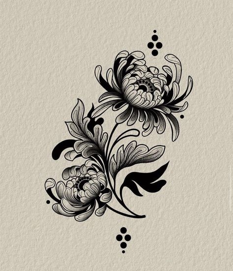 #tattoo #tattoos #inked #tattooart #tattooed #tattooideas #tattoodesign #tattooinspiration #tattoosleeve #tattooflash #inkedgirls #tattooedwomen  #InkLaughs  #TattooFails Shaded Flowers Tattoo, Classic Japanese Tattoo, Persian Art Tattoo, Black Work Floral Tattoo, Crsanthmum Flower Tattoo, Flower Tattoos Drawings, Floral Black Work Tattoo, Black Work Flower Tattoo, Traditional Chrysanthemum Tattoo