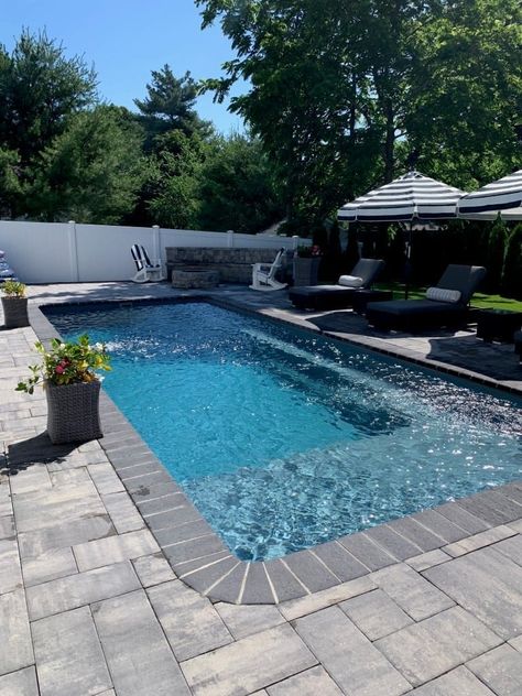 Shallow Pool Ideas Backyards, Small Underground Pool Ideas, Small Pools Backyard Inground, Simple Backyard Pool Designs, Pool Alternatives, Small Pools Backyard, Backyard Vacation, Small Inground Pool, Inground Pool Designs