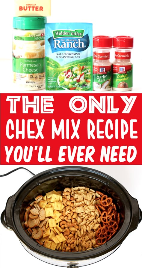 Chex Mix Recipes Crock Pot, Chex Mix Crock Pot, Ranch Chex Mix Recipes, Desserts Party Ideas, Ranch Chex Mix, Ranch Party, Parmesan Ranch, Homemade Chex Mix, Chex Mix Recipe