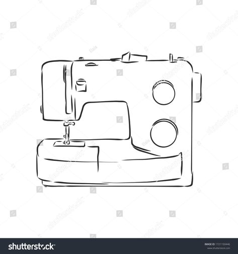 Drawing Of Sewing Machine, Drawing Sewing Machine, Sewing Machine Drawing Art, Sewing Machine Sketch, Invention Drawing, Sewing Machine Vector, Sewing Machine Illustration, Sewing Machine Tattoo, Library Quilt