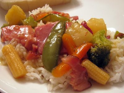 Sweet and Sour Ham Stir Fry | Family Heritage Recipes Sweet And Sour Ham, Sweet And Sour Stir Fry, Lo Main, Ham Pineapple, Heritage Recipes, Leftover Ham Recipes, Clean Eating Challenge, Stir Fry Recipe, Pork Ham