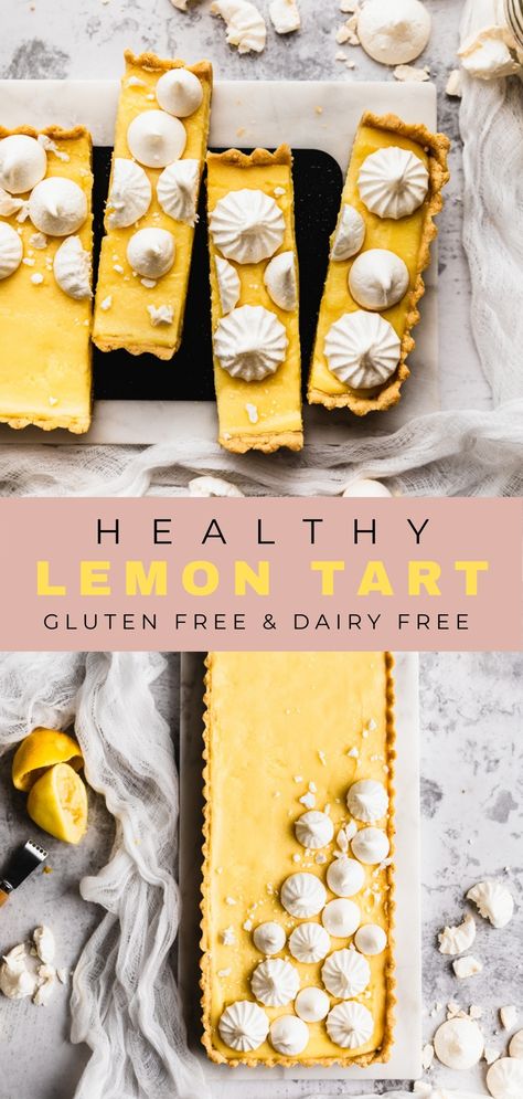 Lemon Curd Dairy Free, Lemon Gf Dessert, Gluten And Dairy Free Lemon Desserts, Gluten Free Lemon Tart, Healthy Lemon Tart, Healthy Lemon Curd Recipe, Aip Lemon Dessert, Dairy Free Tart Recipe, Gluten Free Dairy Free Tart